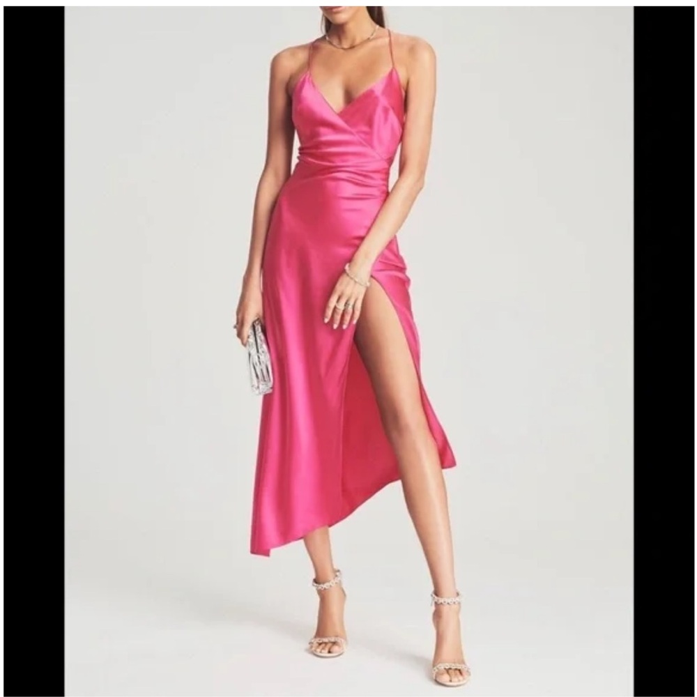 SER.O.YA Vibrant Pink High Low Dress